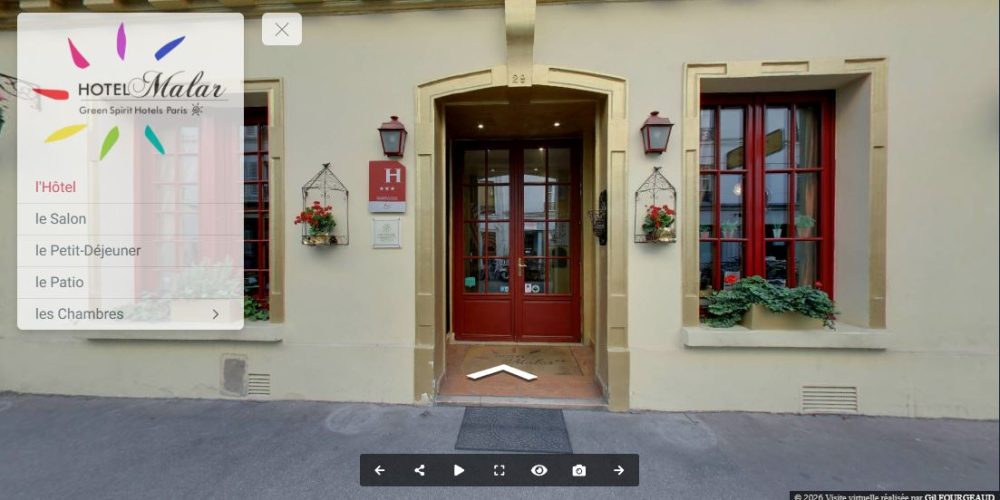 Visite virtuelle Google Street View - Réalité Augmentée / Enrichie - Hôtel Malar