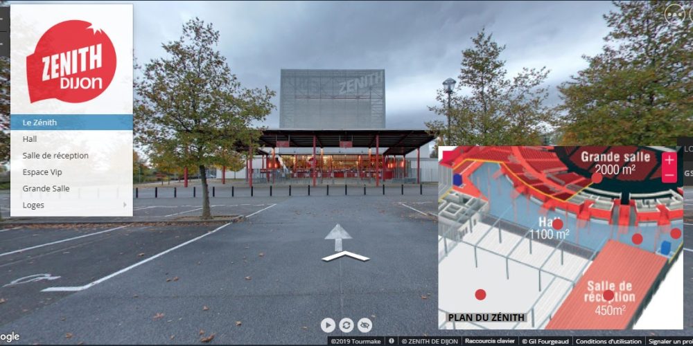 Visite virtuelle Google Street View - Réalité Augmentée / Enrichie - Zénith de Dijon